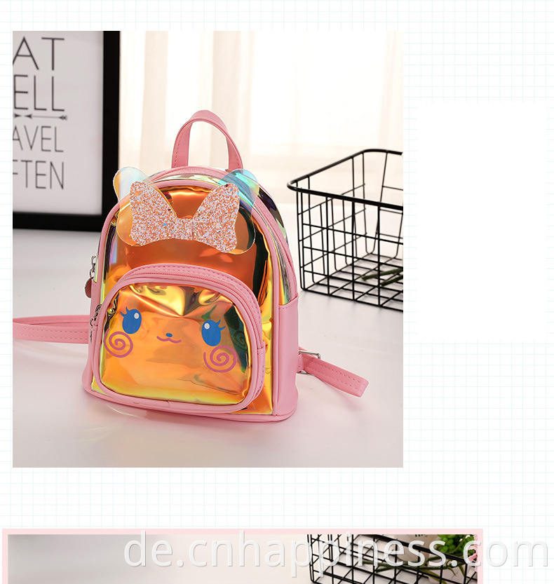 2022 Neue Produkte Reise Holographic Clear PVC Rucksacks Custom Logo Trendy Hologramm Kinder Baby Kindergarten Rucksackbeutel Schule